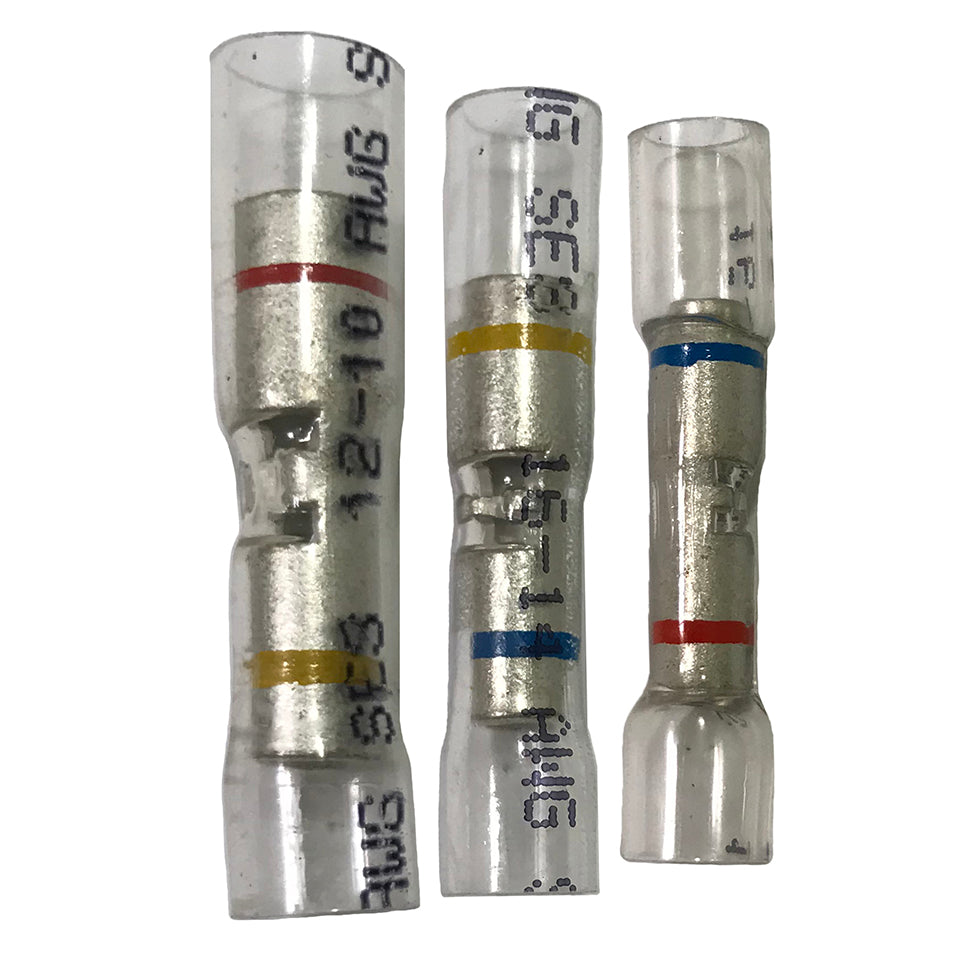 OptiSeal Heat Shrink Crimp Butt Connectors - Clear, Waterproof Step-Down For Wire