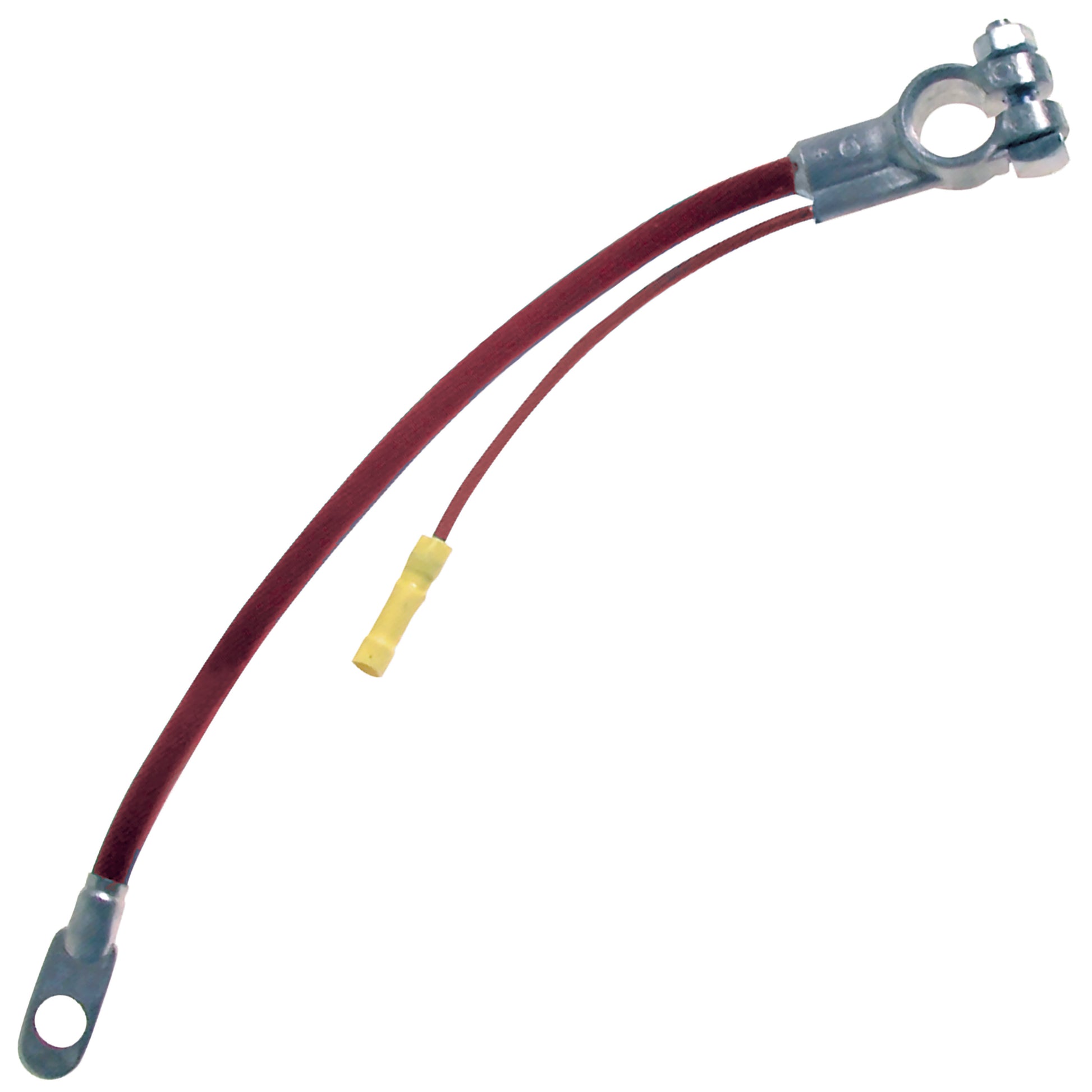 Red 38" 2 Gauge Top Post Battery Cable with Auxiliary Lead