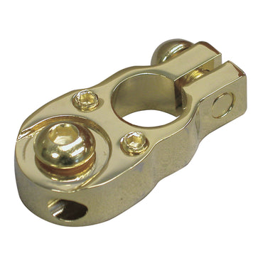 24K Gold Plated Brass Universal Top Post 5/16" Battery Terminal with Two 8 Gauge Auxiliary Ports