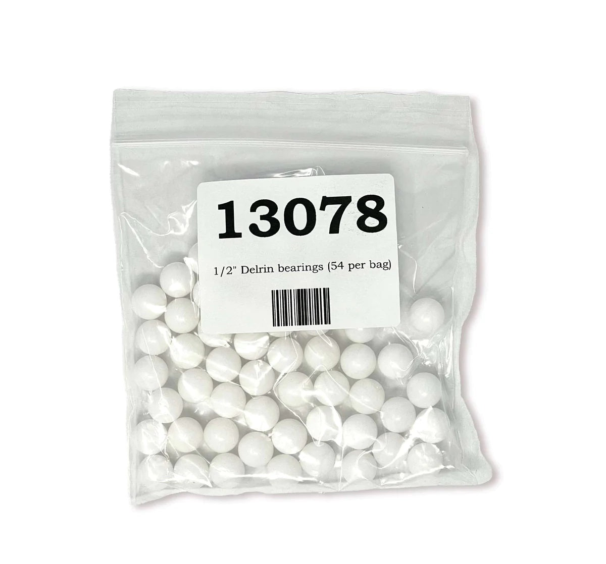 1/2 Inch Delrin Bearings - 54 Pack