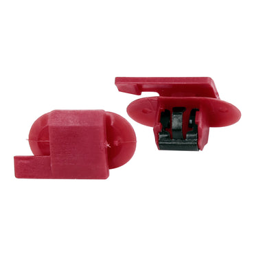 Red Nylon With Sealer & Metal Reinforced Door Sill Plate Retainers 10MM Stem 17 x 24MM Top - 10 Pack