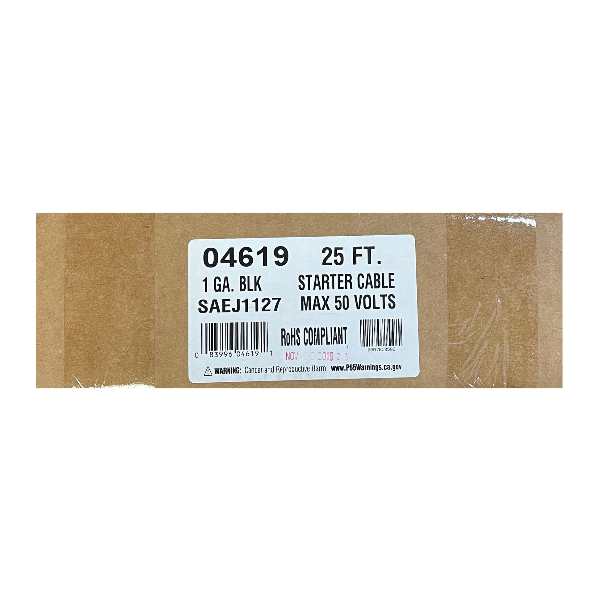Black 1 Gauge Automotive Battery Cable - 25 FT