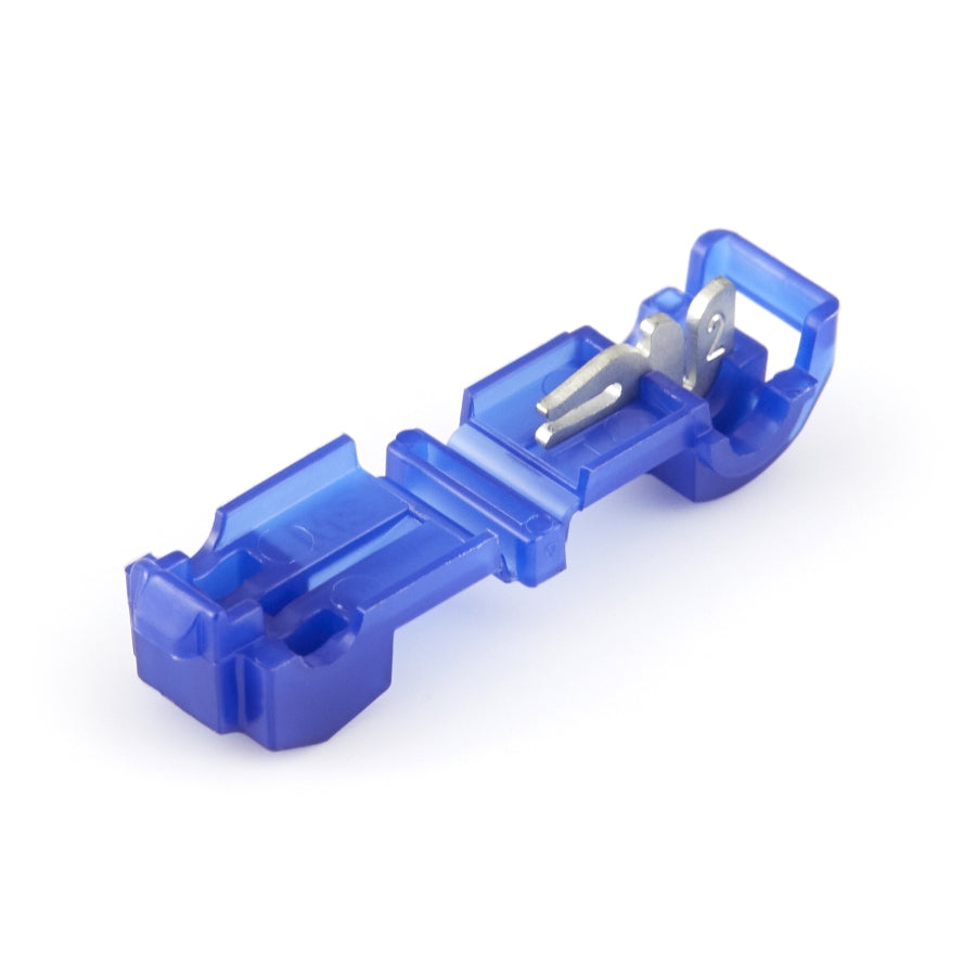 Blue 16-14 Gauge Mid Wire T-Tap Connectors - 100 Pack