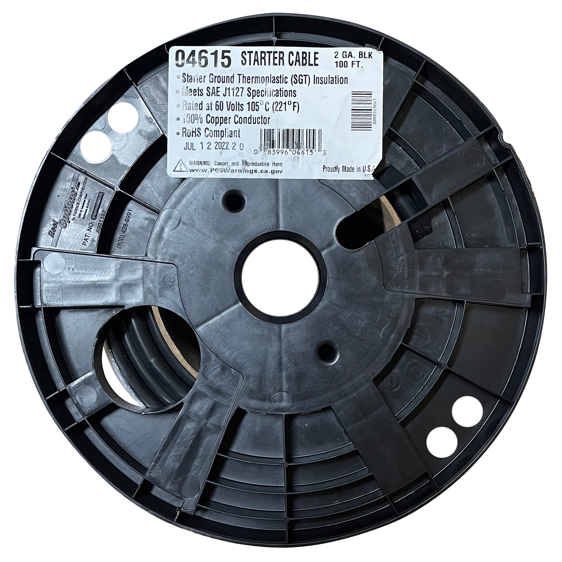 Black 2 Gauge Automotive Battery Cable - 100 FT
