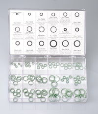 180 Piece O'Ring Assortment Kit for R12 & R134a A/C Systems - 18 Sizes