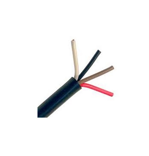 12/4 BLACK JACKET ROUND TRAILER WIRE BK/ RD/ WH/ BR, 50 ft.