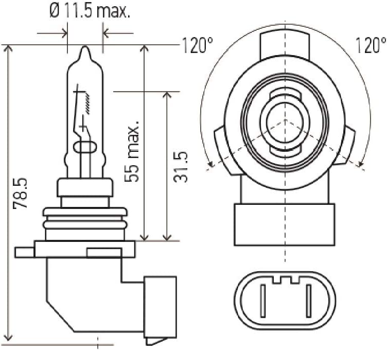 9012LL (HIR2) Long Life Halogen Bulb - 12V - 55W PX22d