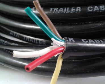 16/5 BLACK JACKET ROUND TRAILER WIRE GN/ RD/ BN/ WH/ YL, 50 ft.