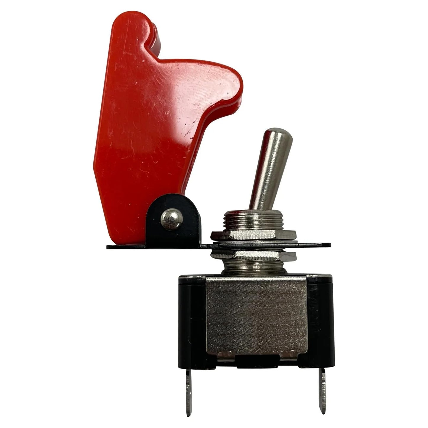 20 Amp Heavy Duty 12V Metal Toggle Switch with Flip-Up Safety Cover - Red or Blue