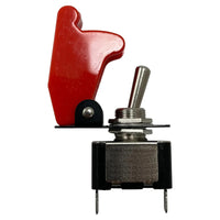 20 Amp Heavy Duty 12V Metal Toggle Switch with Flip-Up Safety Cover - Red or Blue