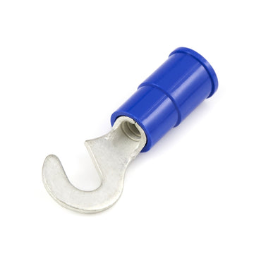 Vinyl Insulated Blue Hook Terminal 16-14 Gauge #10 Stud - 100 Pack