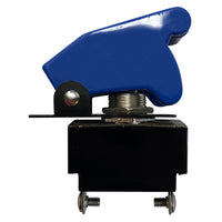 20 Amp Heavy Duty 12V Metal Toggle Switch with Flip-Up Safety Cover - Red or Blue