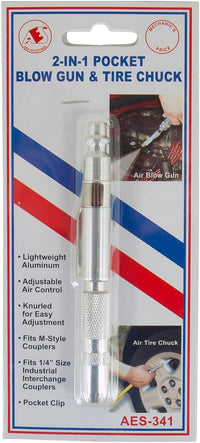 2 in 1 Pocket Air Blow Gun and Tire Chuck