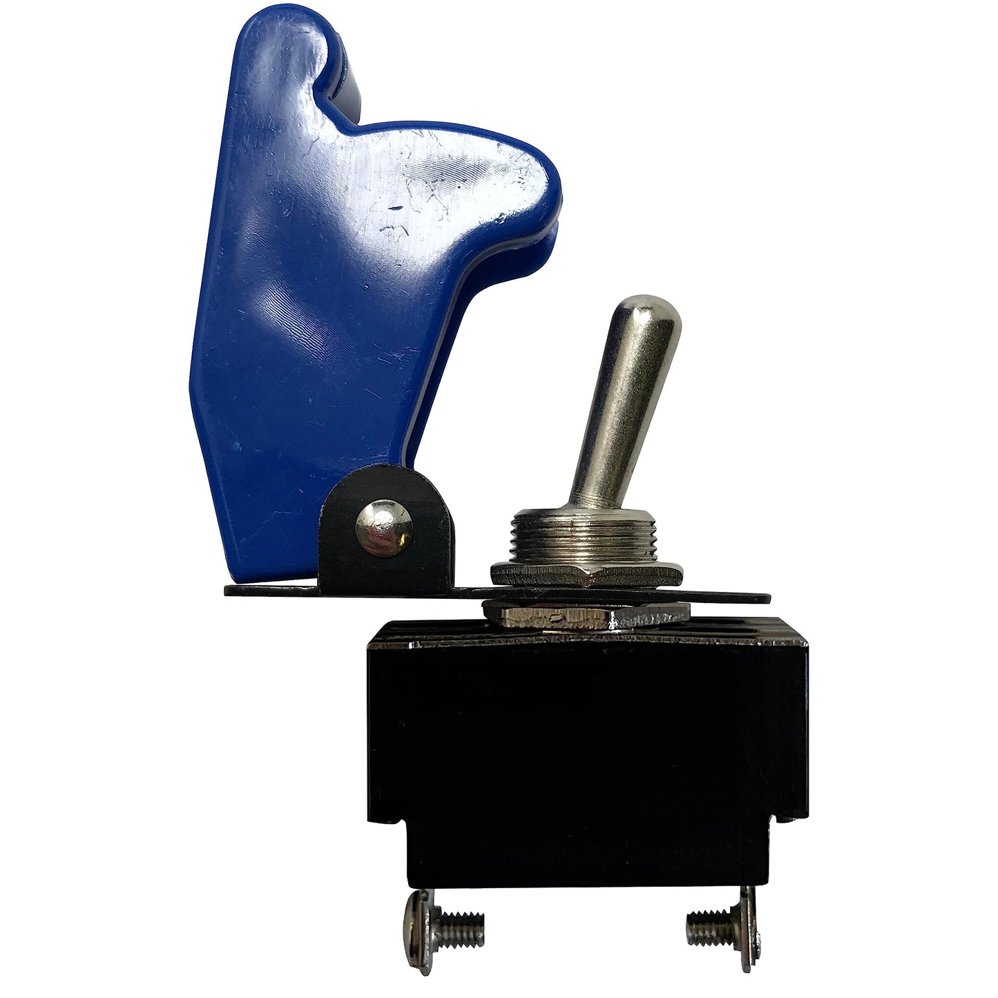 20 Amp Heavy Duty 12V Metal Toggle Switch with Flip-Up Safety Cover - Red or Blue