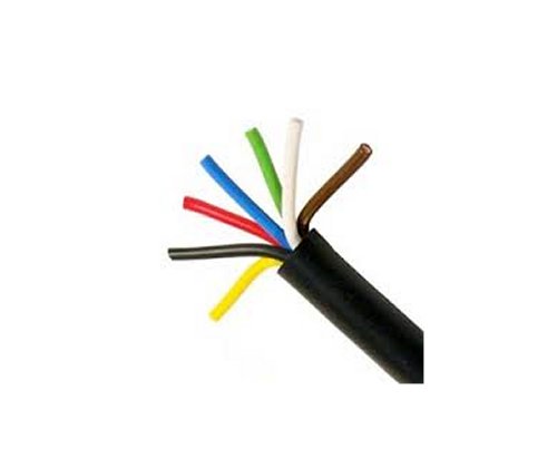 6-12 ga, 1-10 ga BLACK JACKET ROUND 12/7 TRAILER WIRE  YL/ BK/RD/ BL/ GN/ WH/ BR, 11 ft.