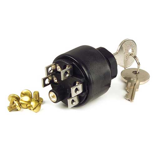 Marine Ignition Switch 3 Position With Push To Choke