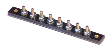 8-Stud Terminal Strips - Stud Type 30 AMP 12V DC #10-32 brass mounted on 5/8" centers