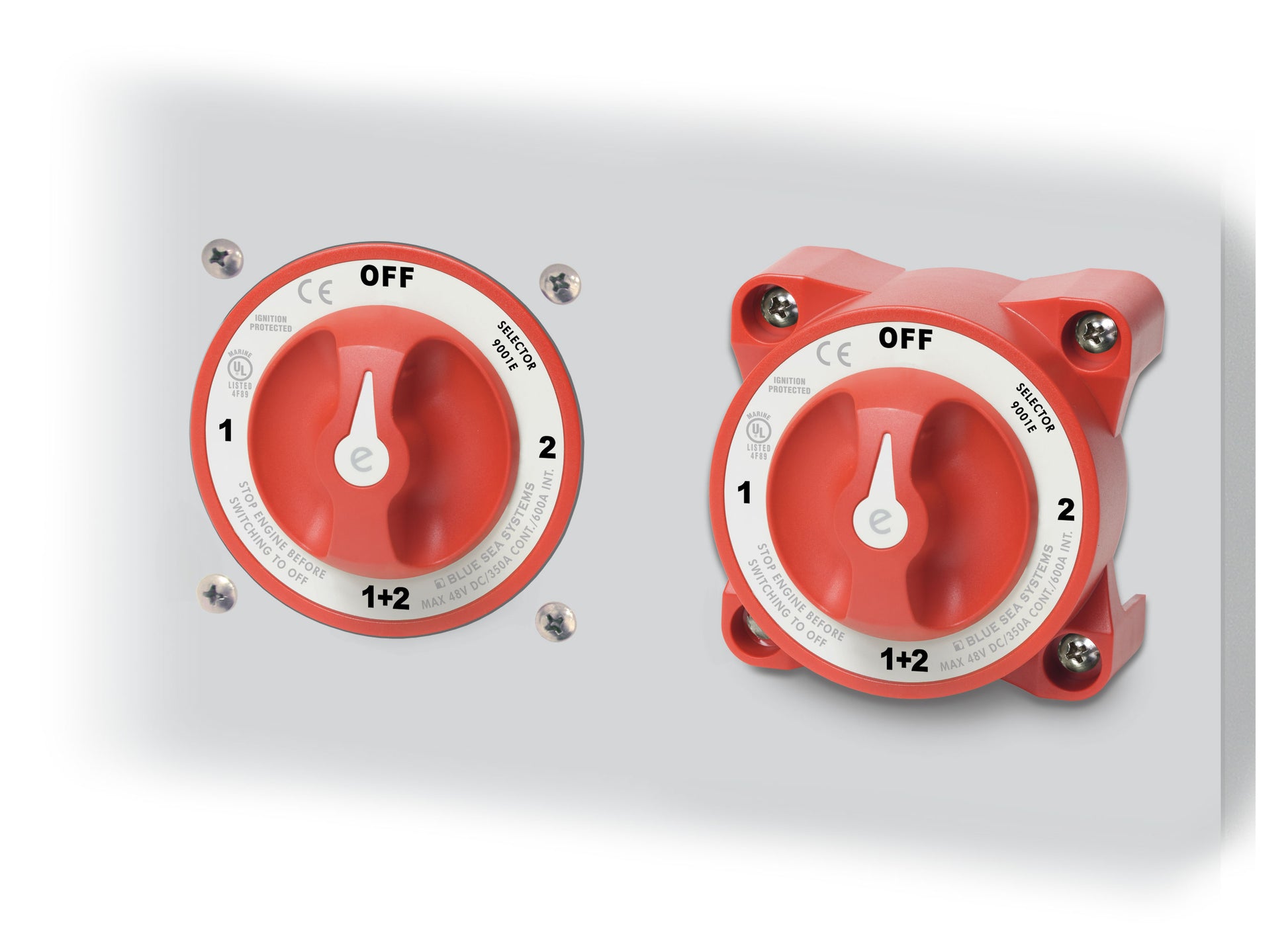 Blue Sea 9001e Marine 4-Position Dual Boat Battery Selector Switch - OFF/1/1+2/2