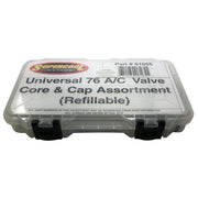 Universal 76 A/C Valve Core & Cap Assortment Air Conditioning Kit
