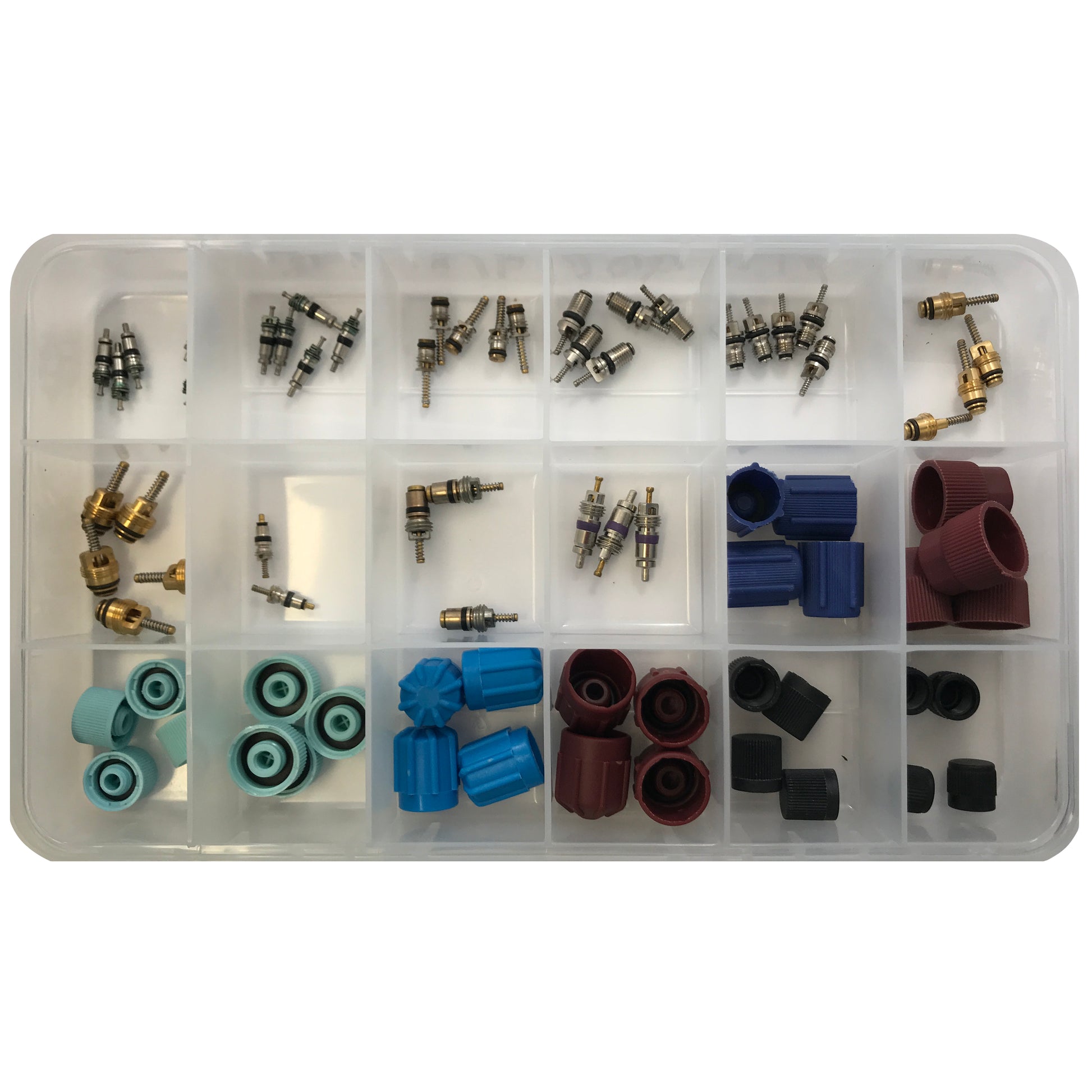Universal 76 A/C Valve Core & Cap Assortment Air Conditioning Kit