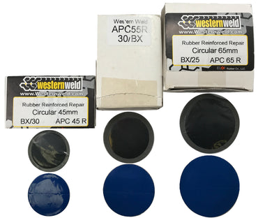 85 Piece Western Weld All Purpose Round Reinforced Tire Patch Assortment - 1-3/4" To 2-5/8