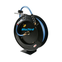 Blubird Rubber Air Hose Reel 3/8 Outlet M-NPT, Reel Inlet 3/8 M-NPT