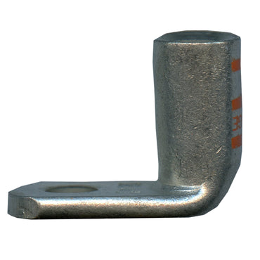 Mega HD Copper Lug - Plated 90-Deg 2/0 AWG 3/8" Stud Orange - 50 Pack