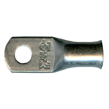 Standard Tinned Copper Lug 2 AWG 1/4" Ring Size - 10 Pack