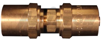 Reusable Mender Fitting; 0.375 Inch Inside Diameter Hose X 3/4 Inch Outside Diameter Hose; Brass hos