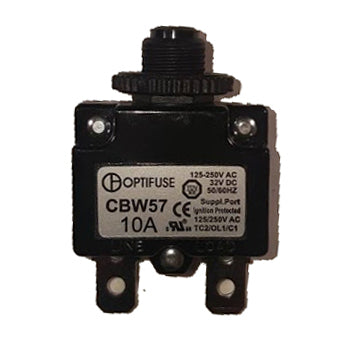 Miniature Line Voltage Circuit Breakers Push to Reset - Panel Mounted Design - 10 Amp