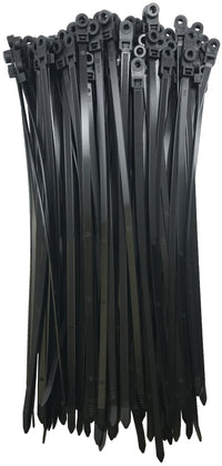 Mounting Hole Black 14" Inch Cable Ties 120 lbs - 100 Pack