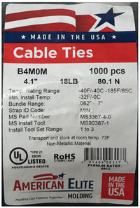 Standard Black 4" Inch Cable Ties 18 lbs - 100 Pack