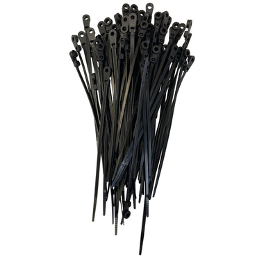 Black 5" Cable Tie w/Mounting Hole, 100 pack