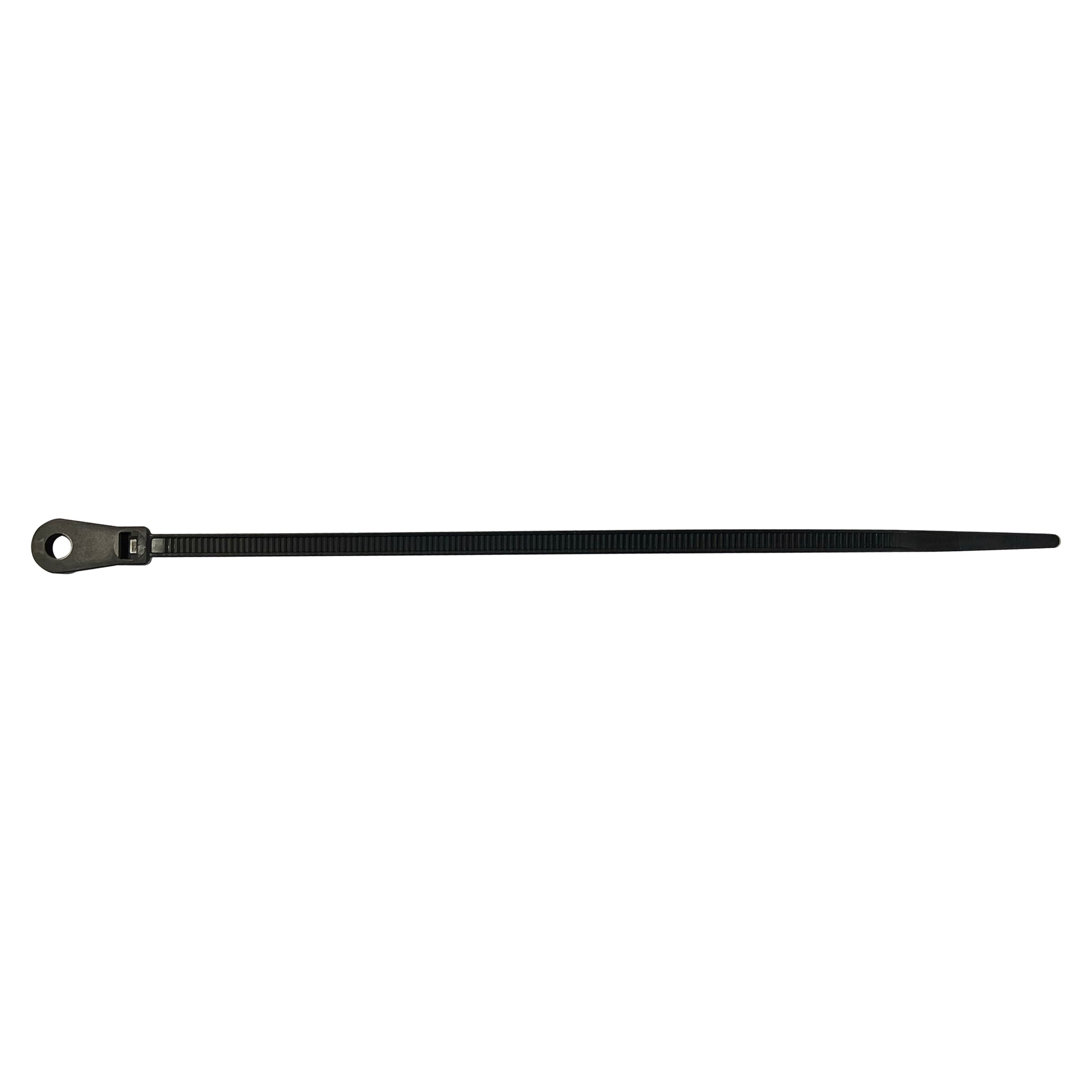 Black 5" Cable Tie w/Mounting Hole, 100 pack