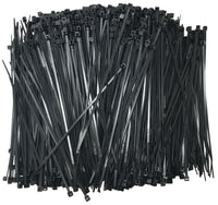 600 Piece Black Nylon 4" to 15" Inch Cable Zip Tie Assortment Ki