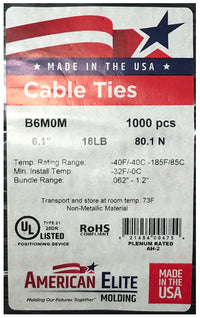 Standard Black 6" Inch Cable Ties 18 lbs - 100 Pack