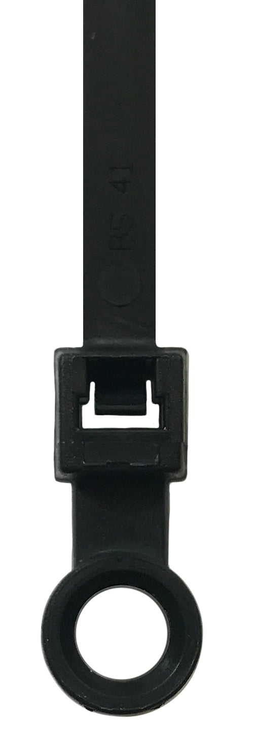 Mounting Hole Black 14" Inch Cable Ties 120 lbs - 100 Pack