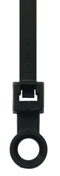 Mounting Hole Black 14" Inch Cable Ties 120 lbs - 100 Pack