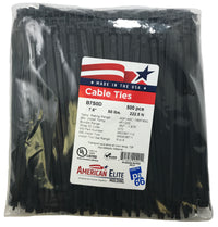 Standard Black 7" Inch Cable Ties 50 lbs - 1000 Pack