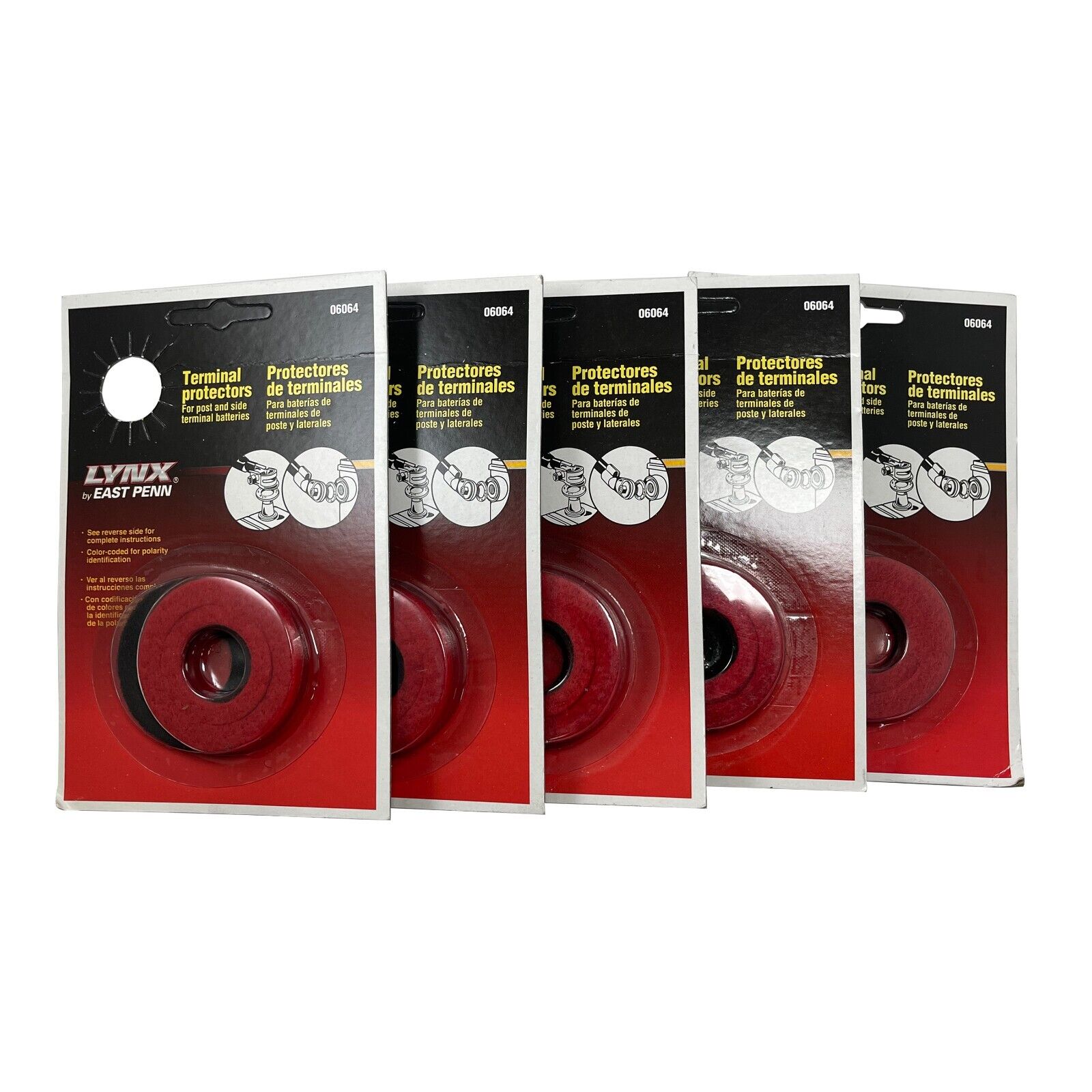 Deka 01253 10 Piece Black Red Battery Top Post Terminal Protectors Set ...