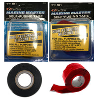 Deka Marine (2) Red & (2) Black Self Fusing Silicone Rescue Tape 1 x 10' FT - USA - 4 Rolls