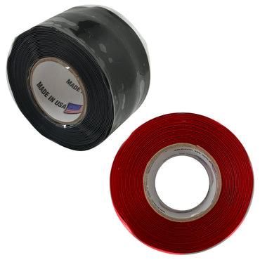 Deka Marine (2) Red & (2) Black Self Fusing Silicone Rescue Tape 1 x 10' FT - USA - 4 Rolls