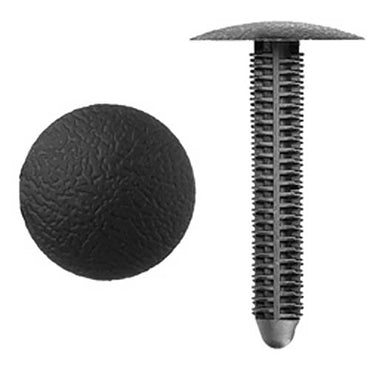 Black Nylon Trim Panel Retainer Clips - 9/32" Hole - 1 3/4" Stem - 3/4" Head - .075 - 25 Pack