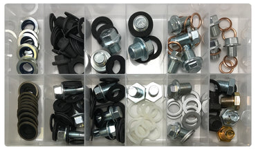 163 Piece Large Oil Drain Plug And Gasket Assortment Kit