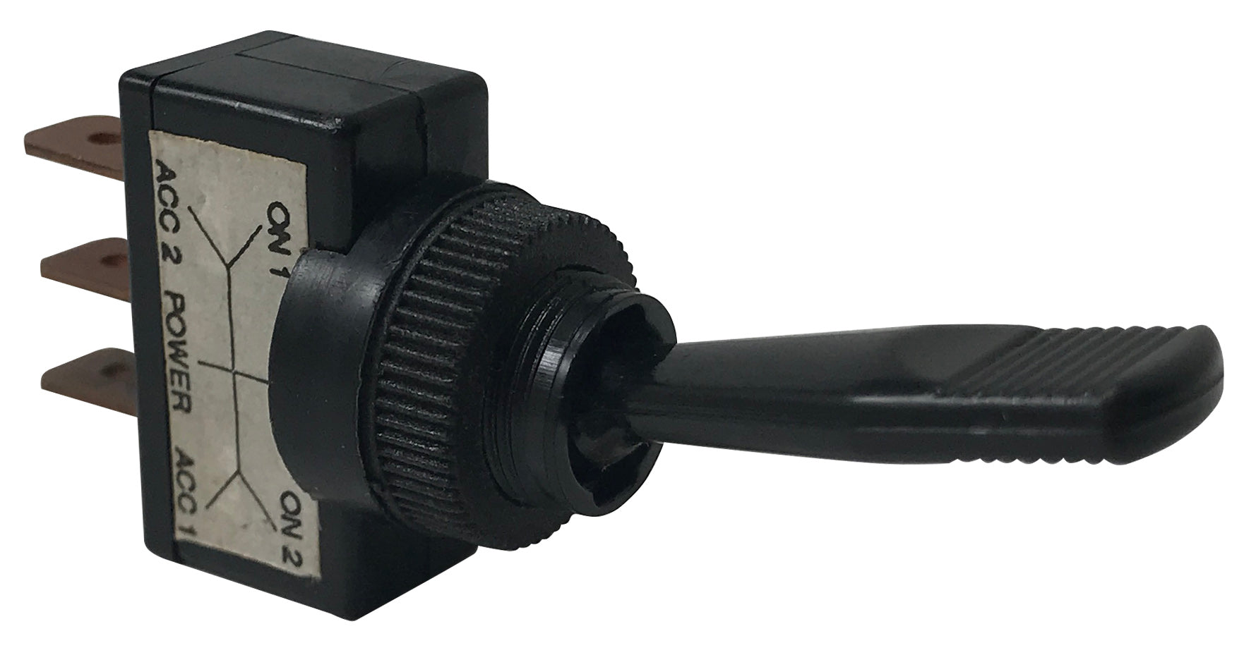 Universal 3 Position Plastic Toggle Switch ON / OFF / ON - 12 Volts @ 10 Amp