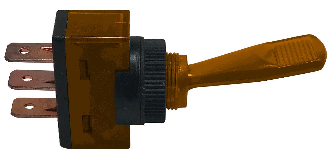 Universal Amber Illuminated ON / OFF Toggle Switch SPST - 20 Amp @ 12 Volt