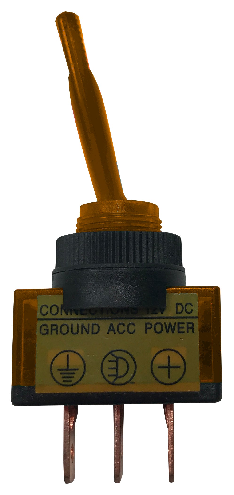 Universal Amber Illuminated ON / OFF Toggle Switch SPST - 20 Amp @ 12 Volt