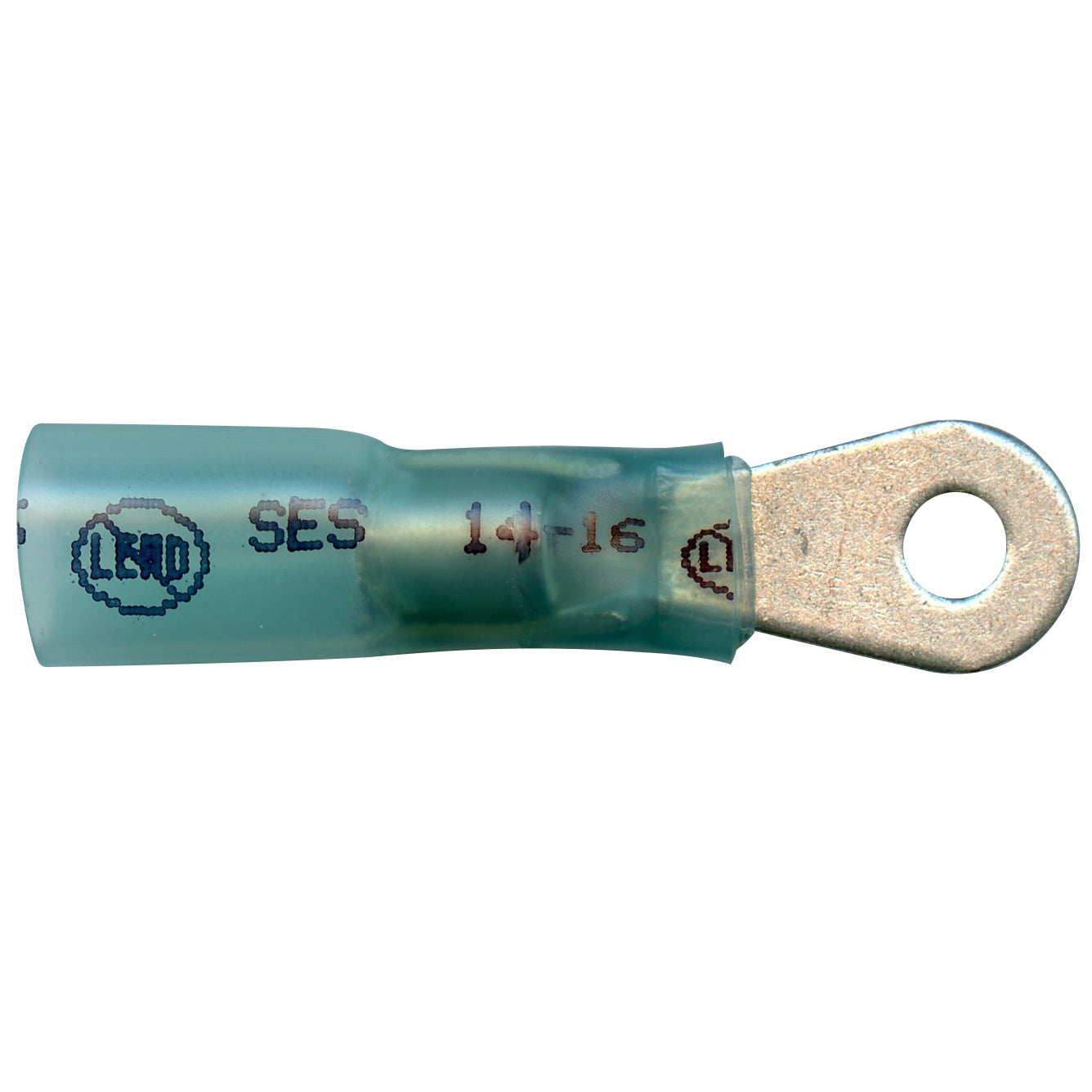 Elektralink Heat Shrink & Solder Blue Ring Terminal 16-14 Gauge #6 Stud - 500 Pack