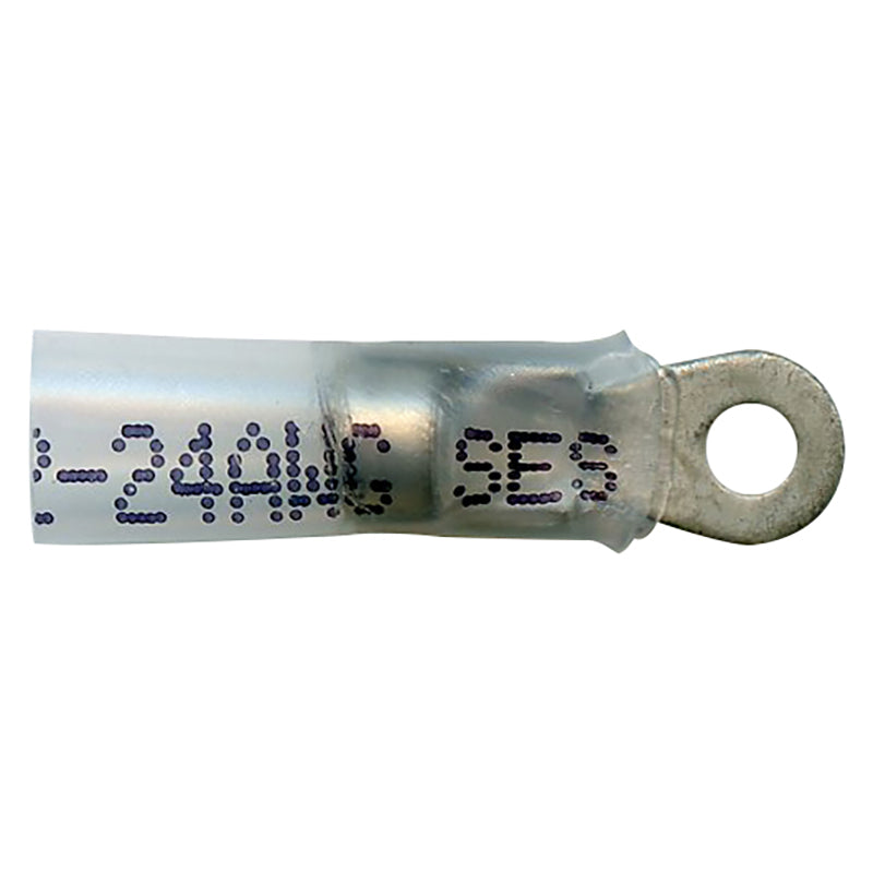 Elektralink Heat Shrink & Solder White Ring Terminal 26-24 Gauge #2 Stud - 500 Pack