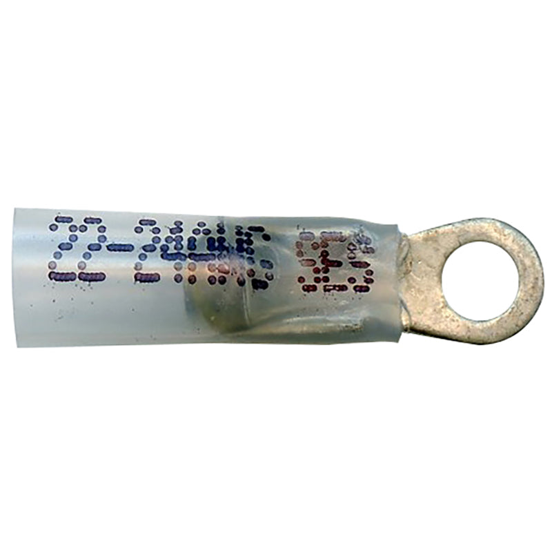 Elektralink Heat Shrink & Solder White Ring Terminal 26-24 Gauge #4 Stud - 500 Pack
